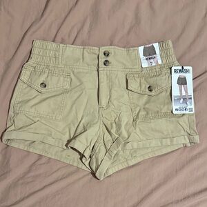 Rewash High Waist Tan Women's Utility Shorts 7/28 NWT